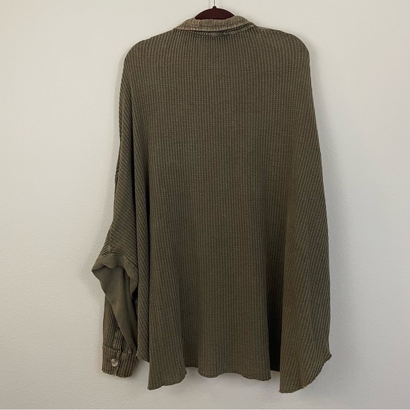 FP One Scout Slouchy Waffle Button Up Shirt Jacket - Shacket Size Medium - Picture 8 of 10